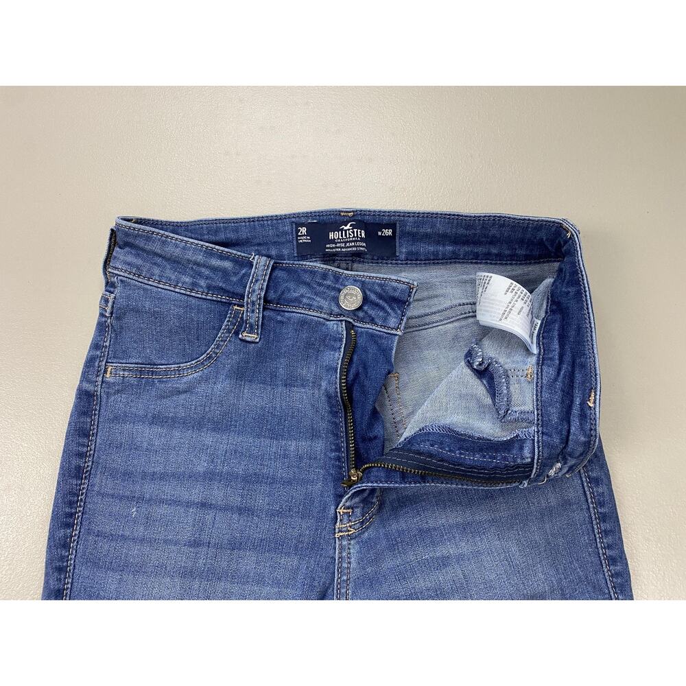 Hollister High Rise Jean Legging Jeans Womens 2R Blue Distressed Stretch 25x29 - Picture 9 of 12